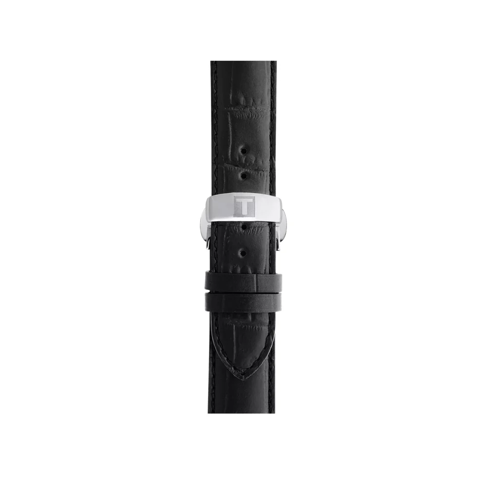 Tissot Le Locle Silver Dial Black Leather Watch - Image 4