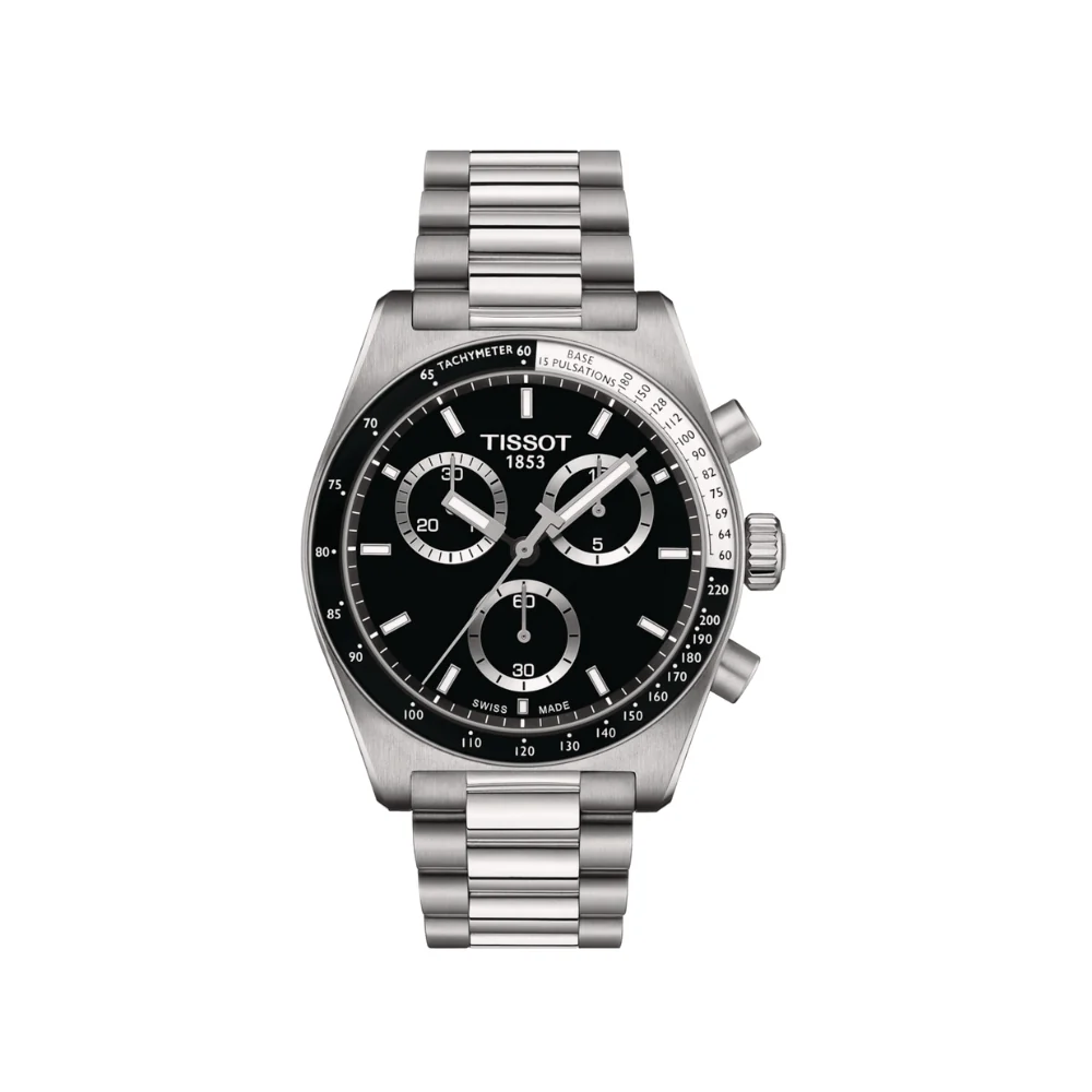 Tissot PR516 Chronograph Stainless Steel 40mm Black Dial Watch