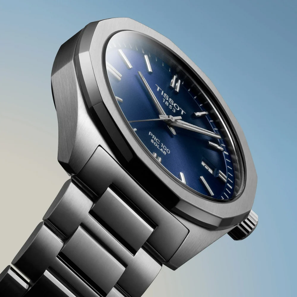 Tissot PRC 100 Solar Quartz Blue Dial Watch - Image 5