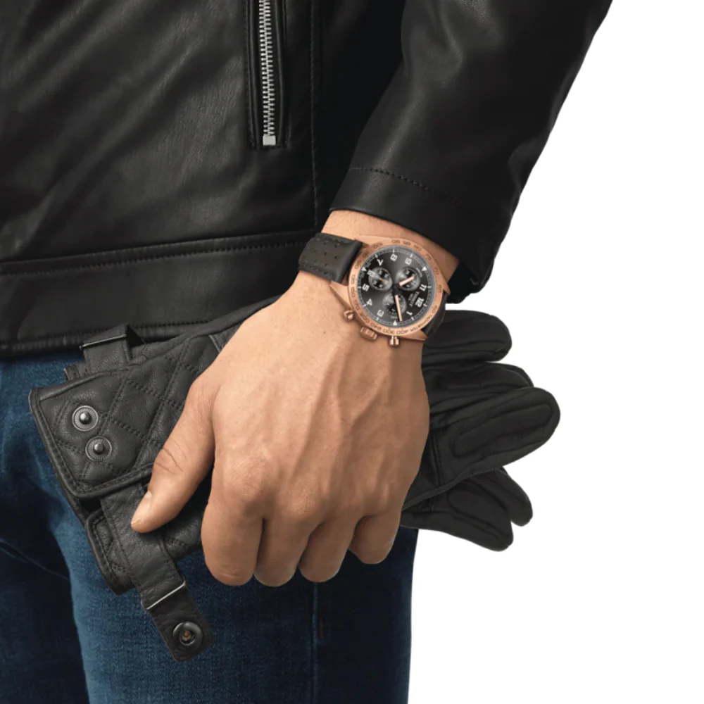 Tissot PRS 516 Chronograph Leather Strap Watch - Image 3