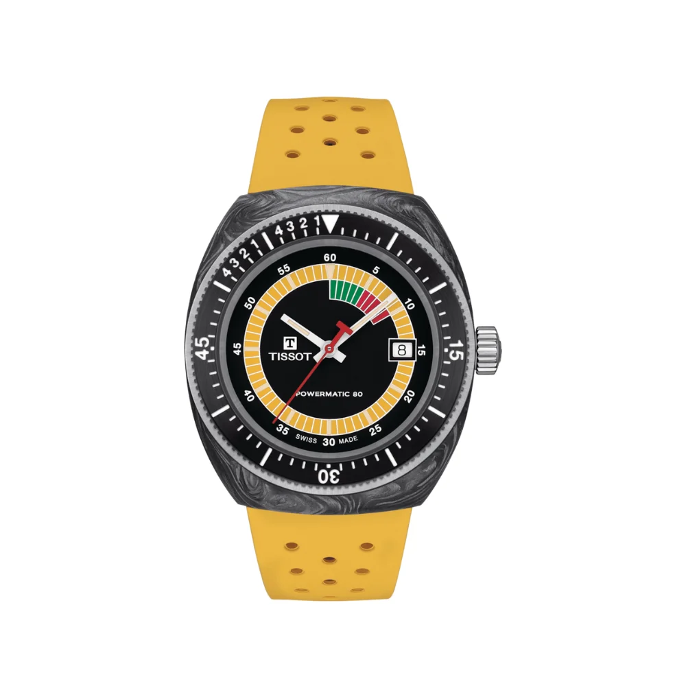 Tissot Sideral S Stainless Steel Yellow 41mm Black Dial Watch