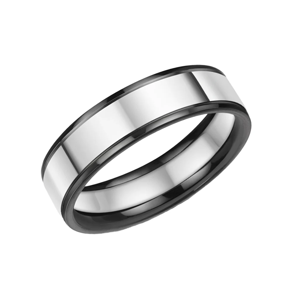 Zirconium with Matt Platinum Centre 6mm Band