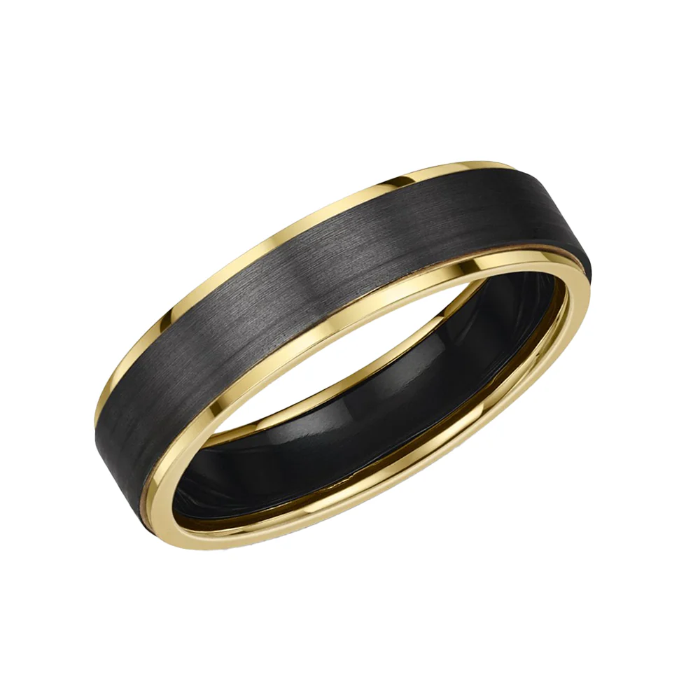 Zirconium Yellow Gold Lined 5.5mm Band